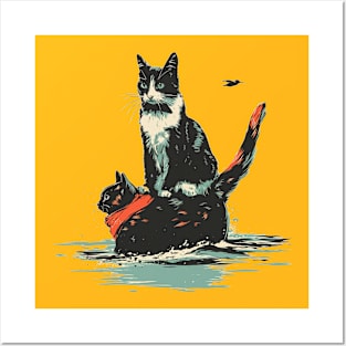 Cat Boat Posters and Art